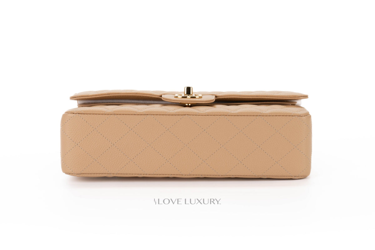 Chanel Medium Classic Flap Beige Clair Gold Hardware - view 6