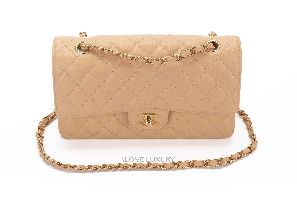 Chanel Medium Classic Flap Beige Clair Gold Hardware - view 8