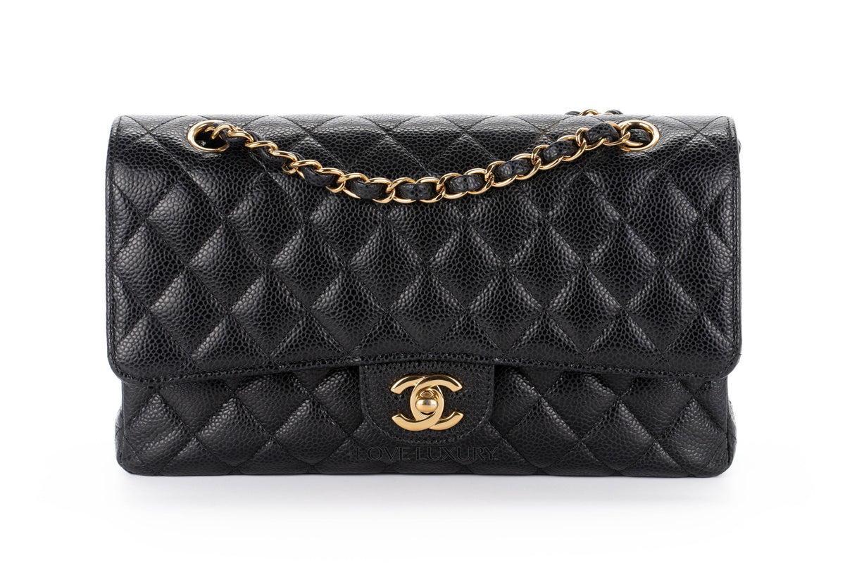 Chanel Medium Classic Flap Black Caviar Gold Hardware - view 1