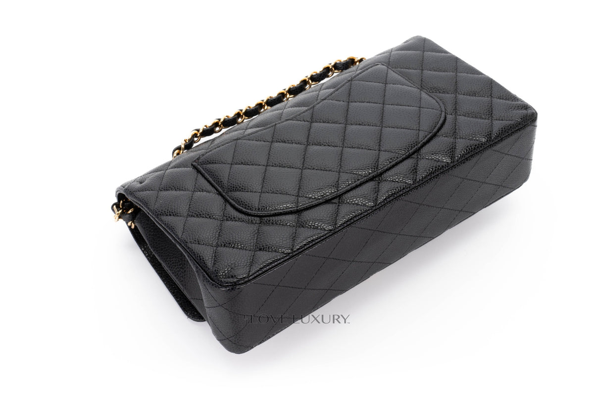 Chanel Medium Classic Flap Black Caviar Gold Hardware - view 14