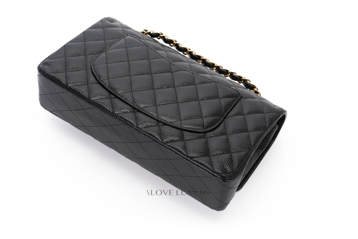 Chanel Medium Classic Flap Black Caviar Gold Hardware - view 15