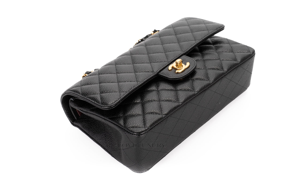 Chanel Medium Classic Flap Black Caviar Gold Hardware - view 12