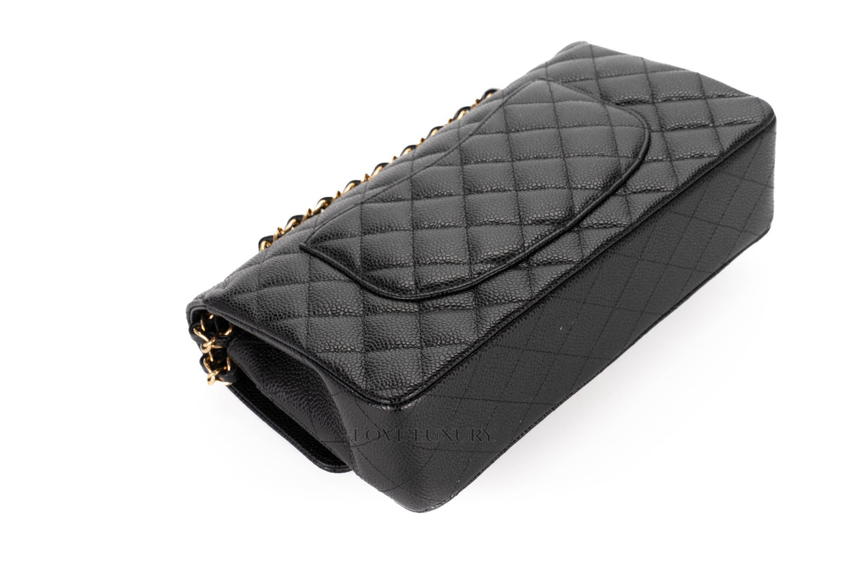Chanel Medium Classic Flap Black Caviar Gold Hardware - view 14