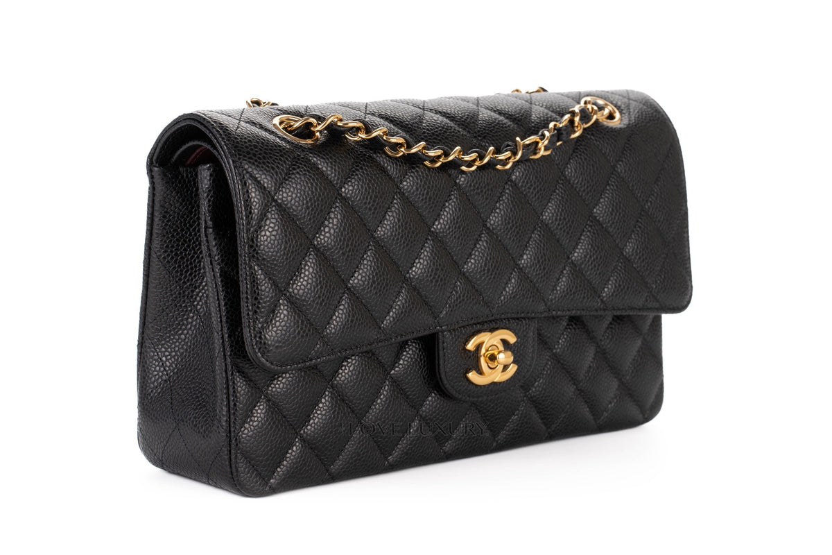 Chanel Medium Classic Flap Black Caviar Gold Hardware - view 2