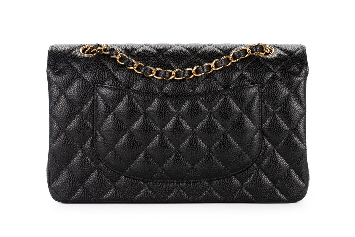 Chanel Medium Classic Flap Black Caviar Gold Hardware - view 3