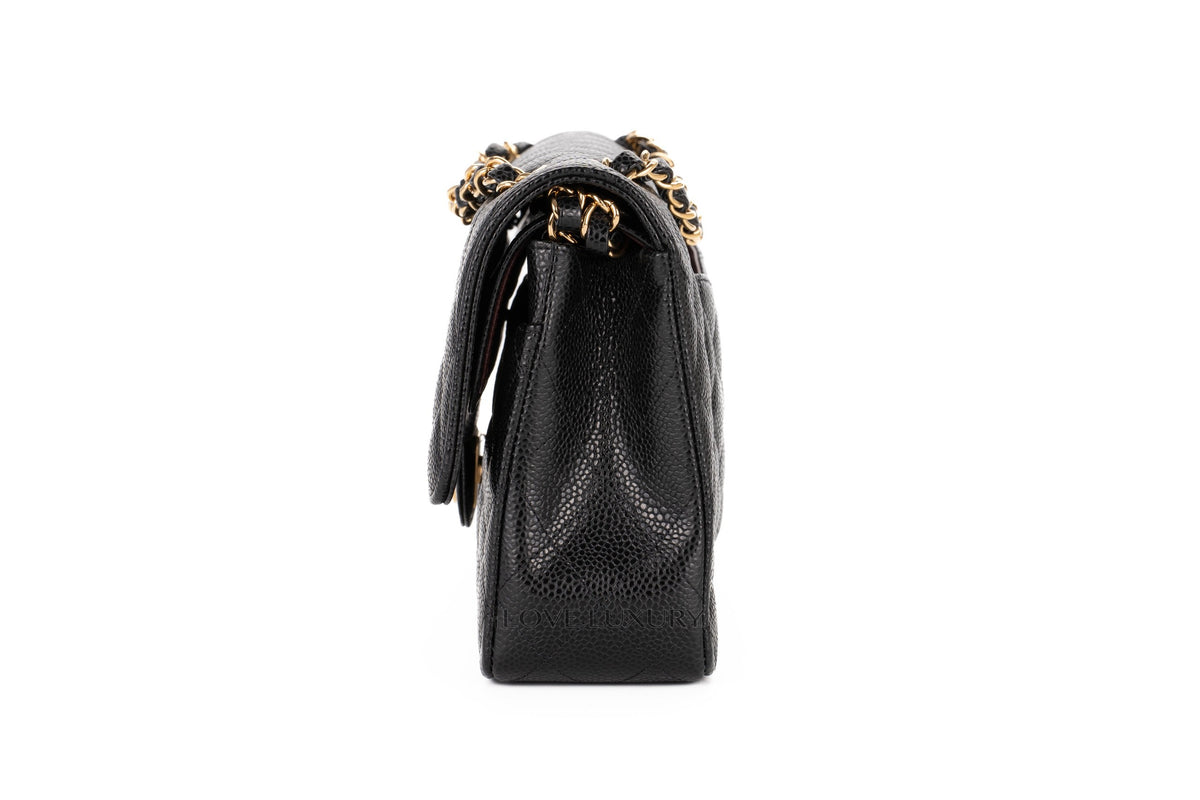 Chanel Medium Classic Flap Black Caviar Gold Hardware - view 4