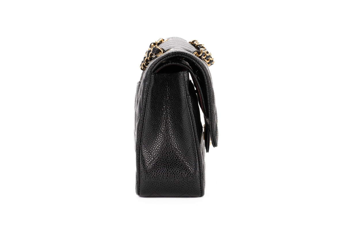 Chanel Medium Classic Flap Black Caviar Gold Hardware - view 5