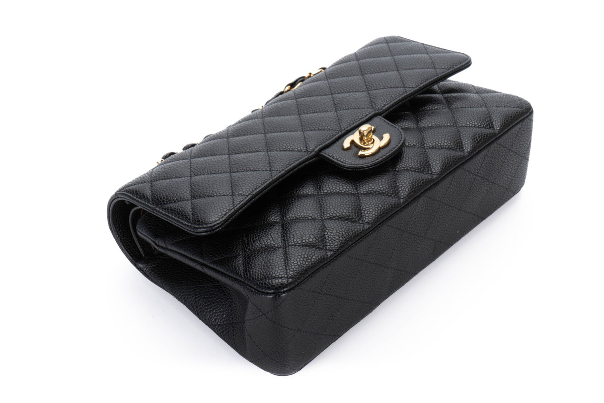 Chanel Medium Classic Flap Black Caviar Gold Hardware - view 12