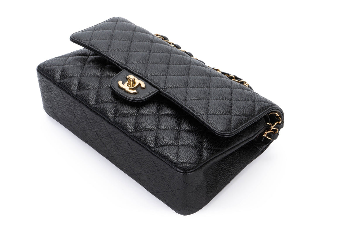 Chanel Medium Classic Flap Black Caviar Gold Hardware - view 13