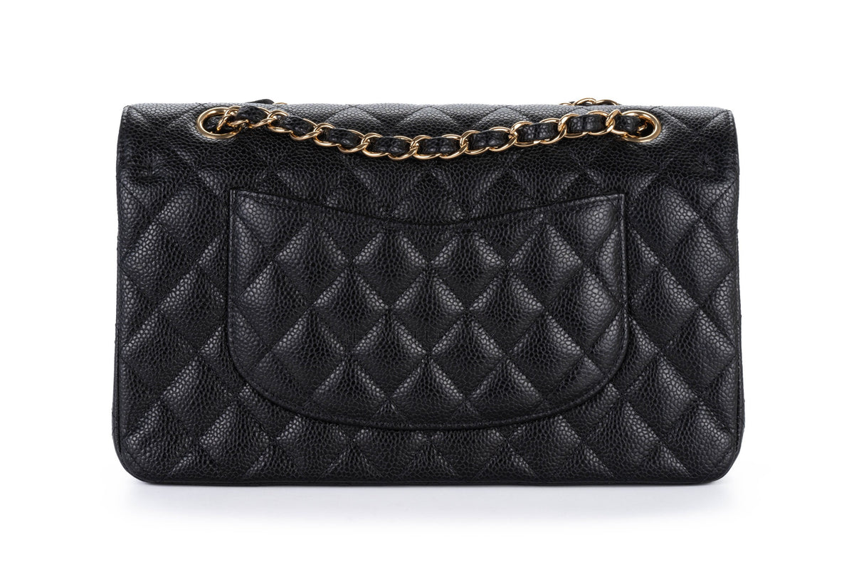 Chanel Medium Classic Flap Black Caviar Gold Hardware - view 3