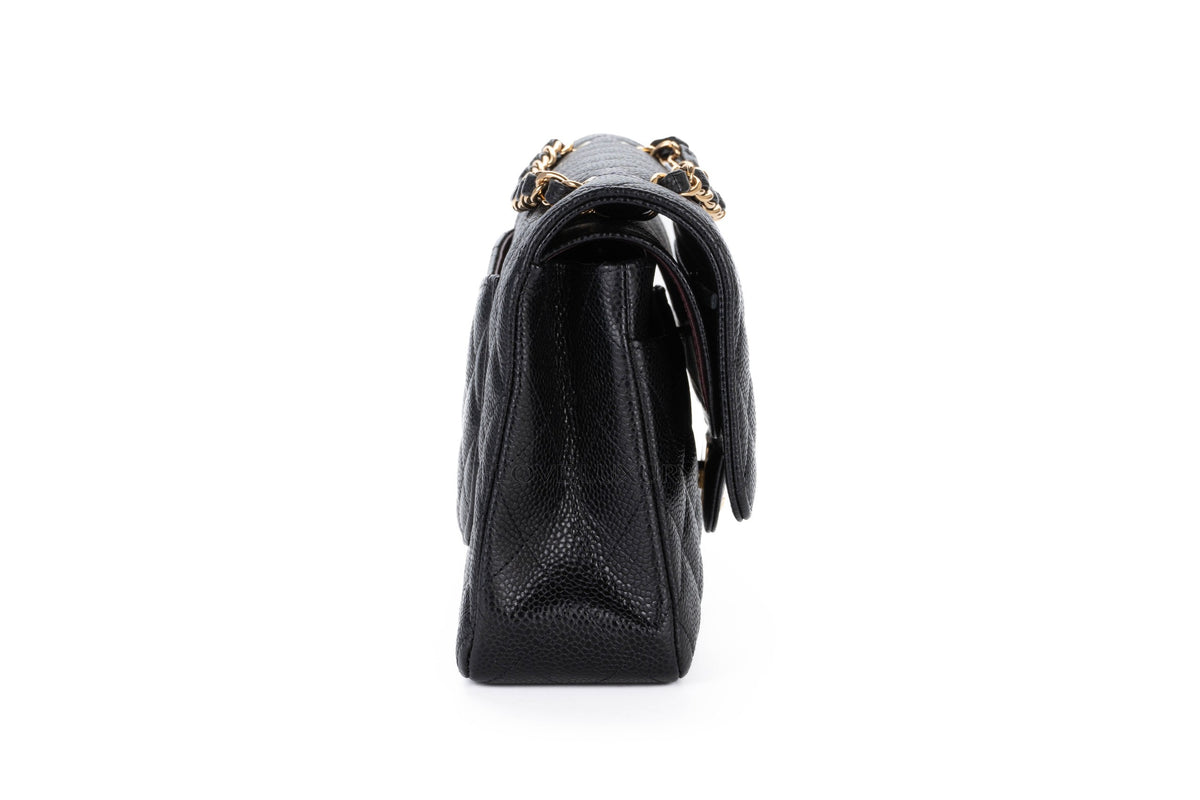 Chanel Medium Classic Flap Black Caviar Gold Hardware - view 5