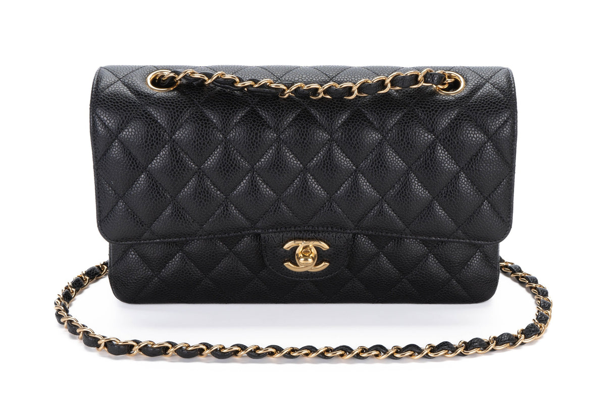 Chanel Medium Classic Flap Black Caviar Gold Hardware - view 8