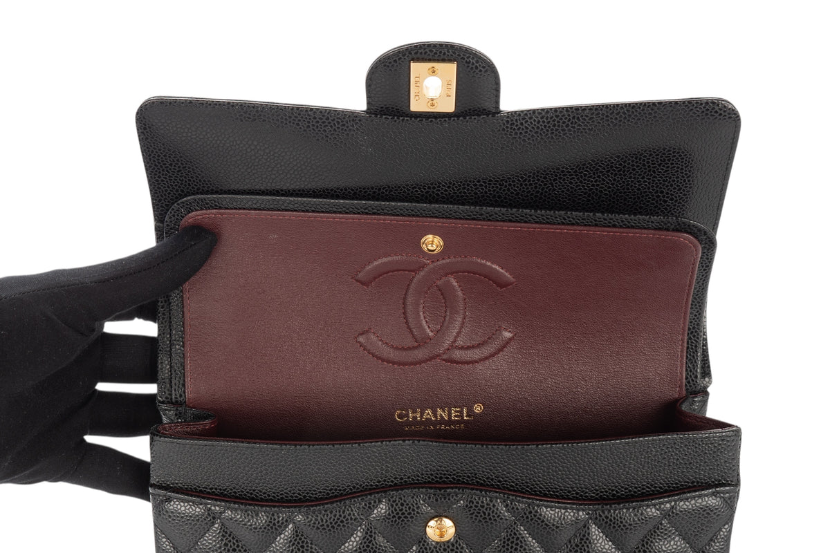 Chanel Medium Classic Flap Black Caviar Gold Hardware - view 10