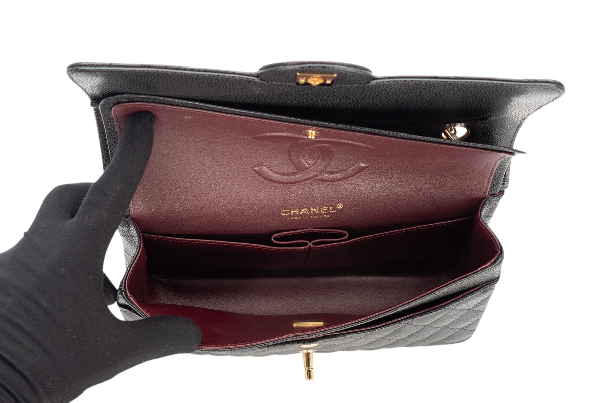 Chanel Medium Classic Flap Black Caviar Gold Hardware - view 11