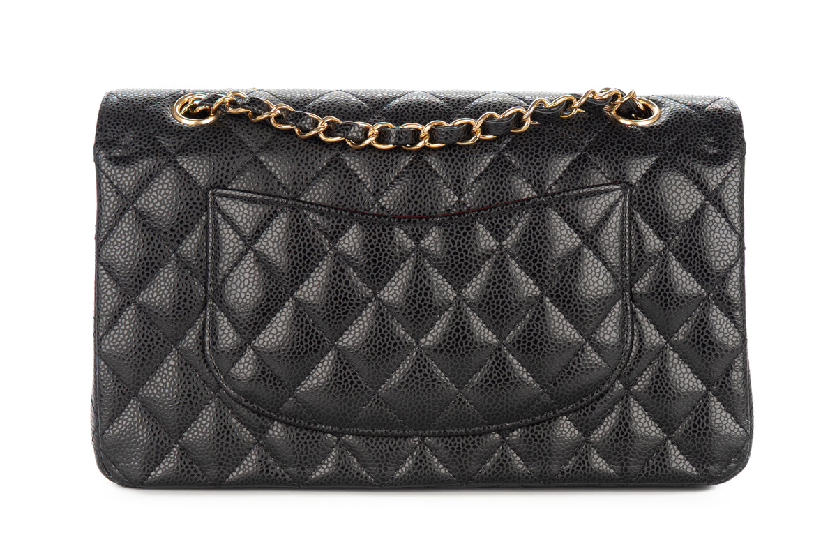 Chanel Medium Classic Flap Black Caviar Gold Hardware - view 3