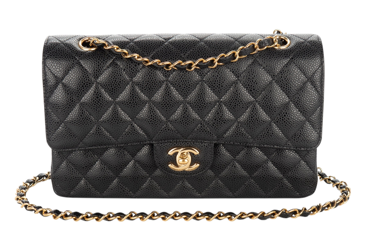 Chanel Medium Classic Flap Black Caviar Gold Hardware - view 8