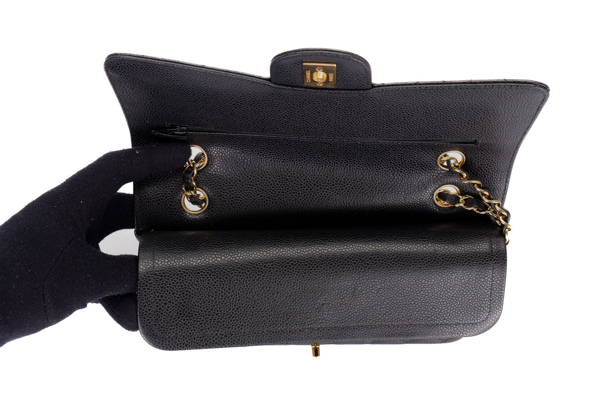 Chanel Medium Classic Flap Black Caviar Gold Hardware - view 12