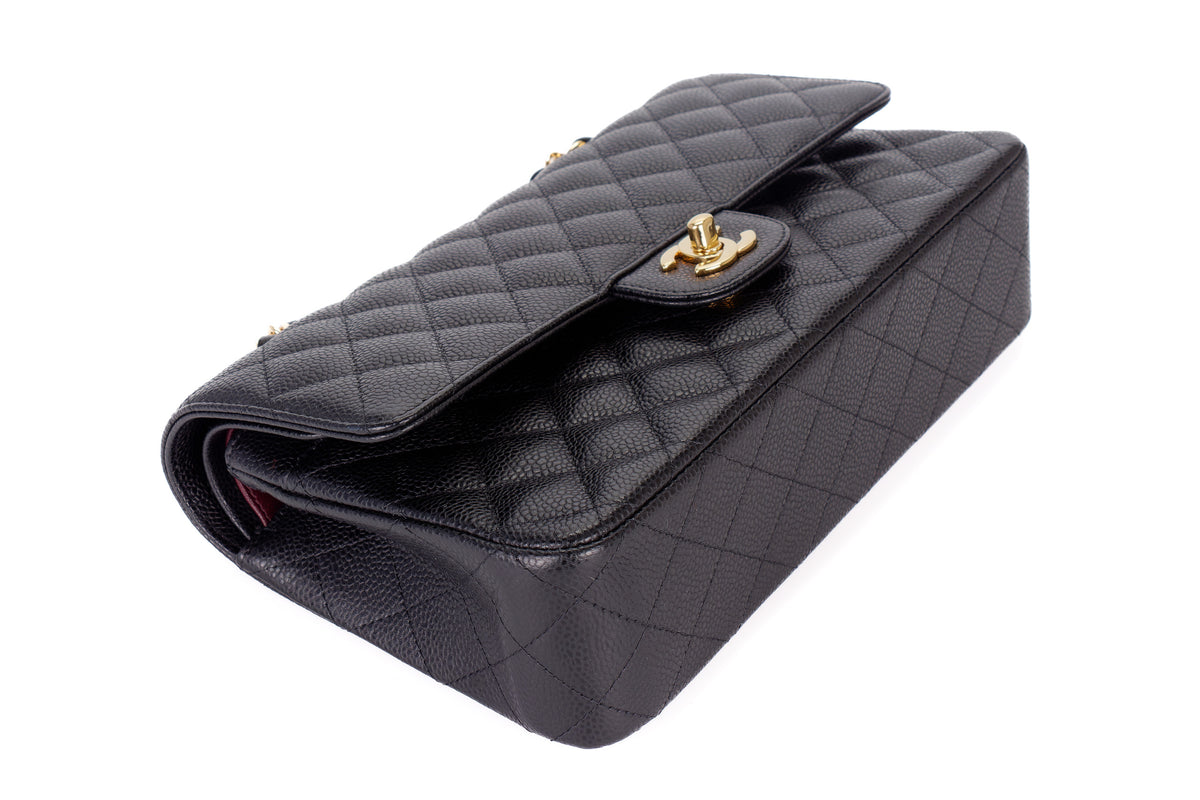 Chanel Medium Classic Flap Black Caviar Gold Hardware - view 13