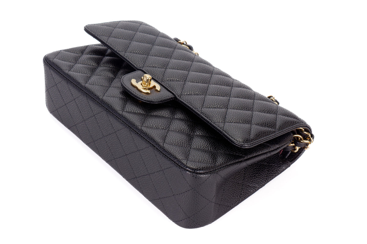 Chanel Medium Classic Flap Black Caviar Gold Hardware - view 14