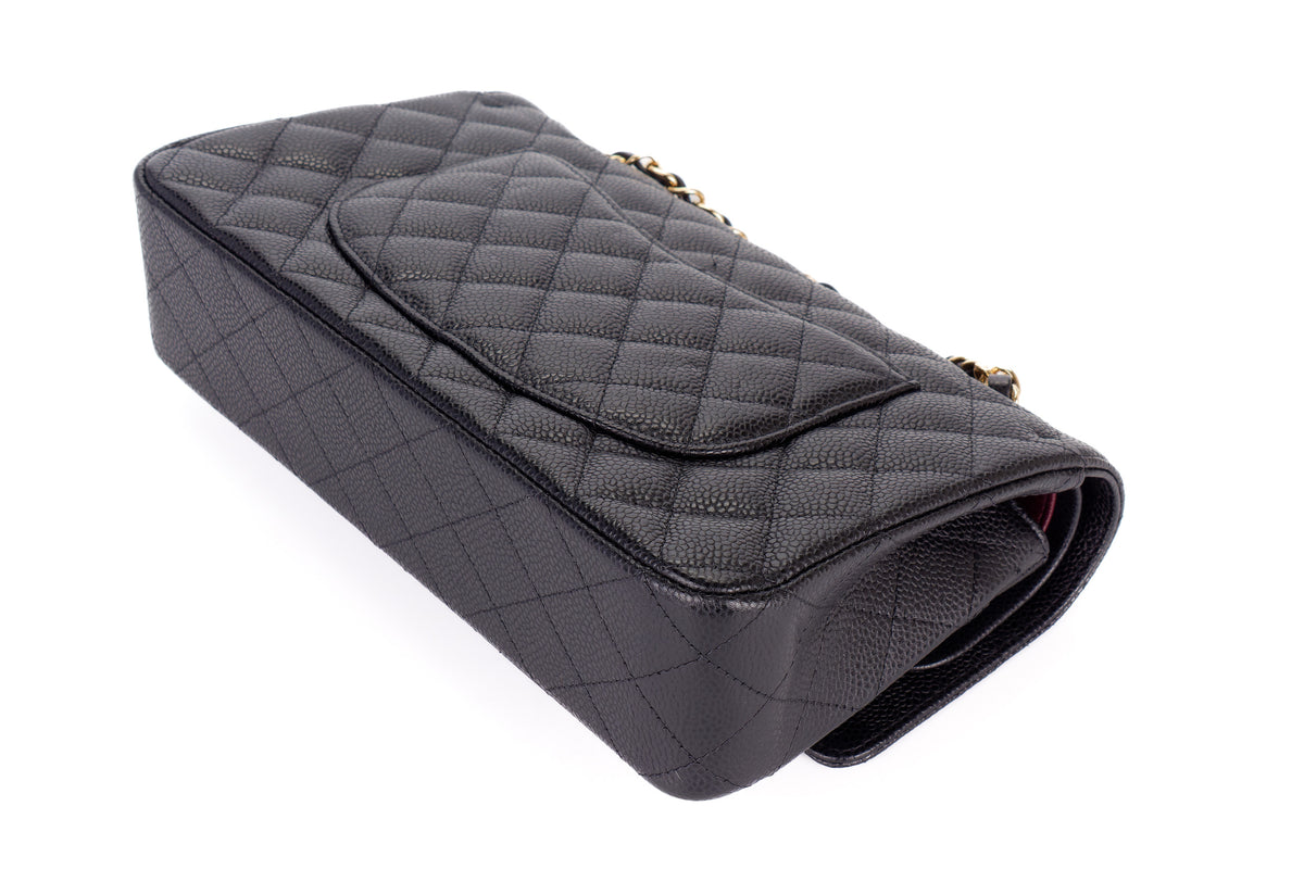 Chanel Medium Classic Flap Black Caviar Gold Hardware - view 16