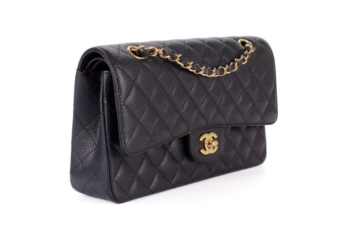 Chanel Medium Classic Flap Black Caviar Gold Hardware - view 2