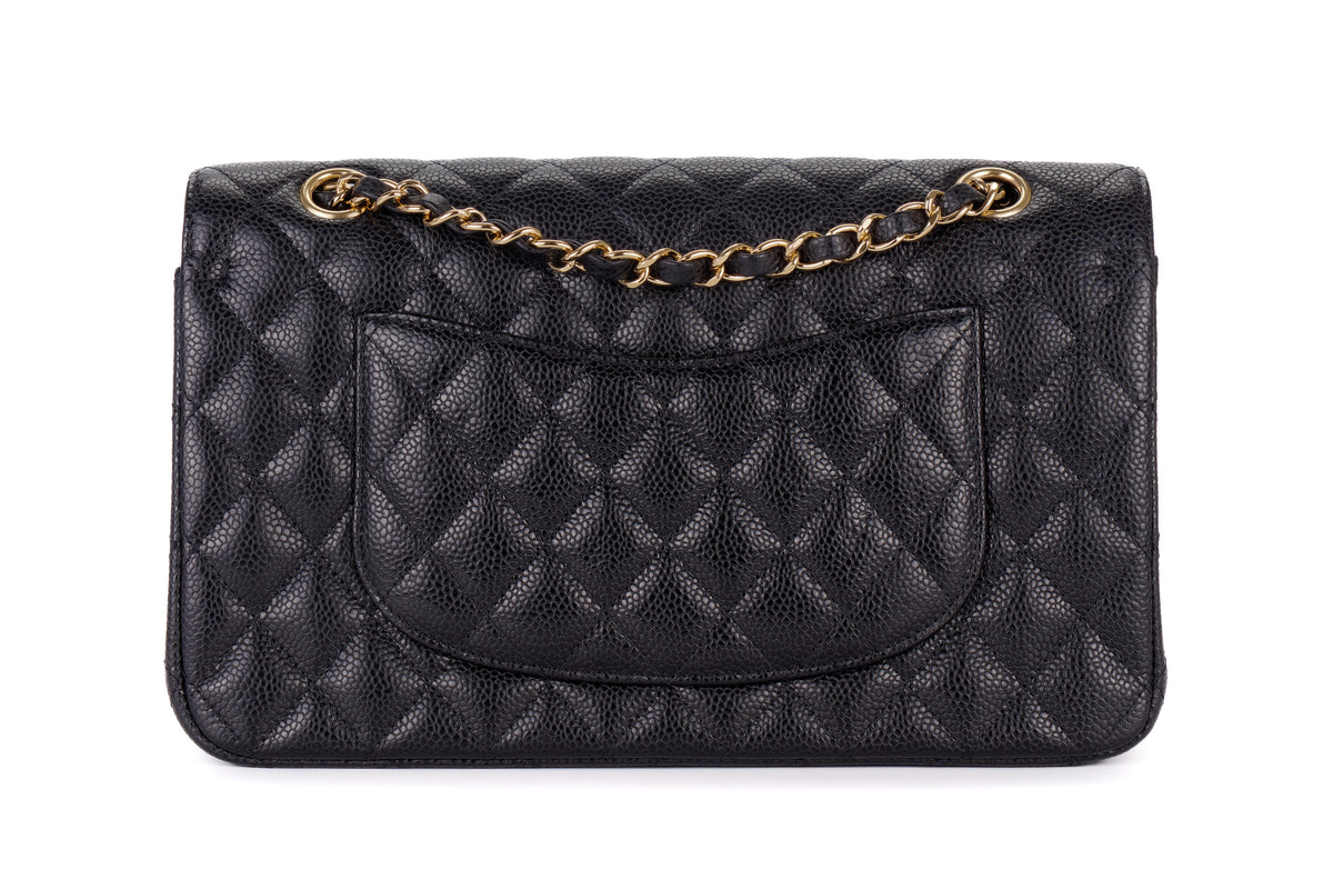 Chanel Medium Classic Flap Black Caviar Gold Hardware - view 3