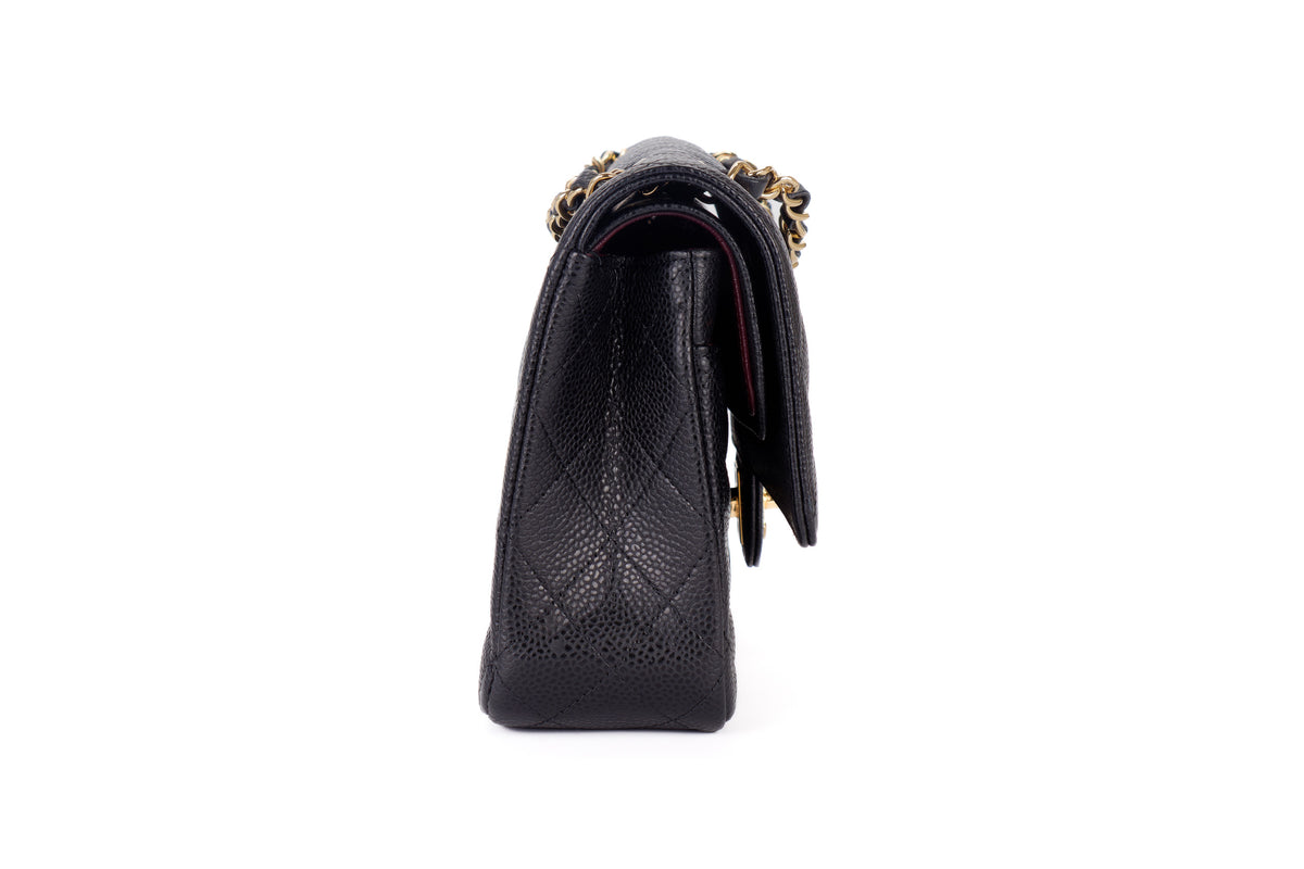 Chanel Medium Classic Flap Black Caviar Gold Hardware - view 5