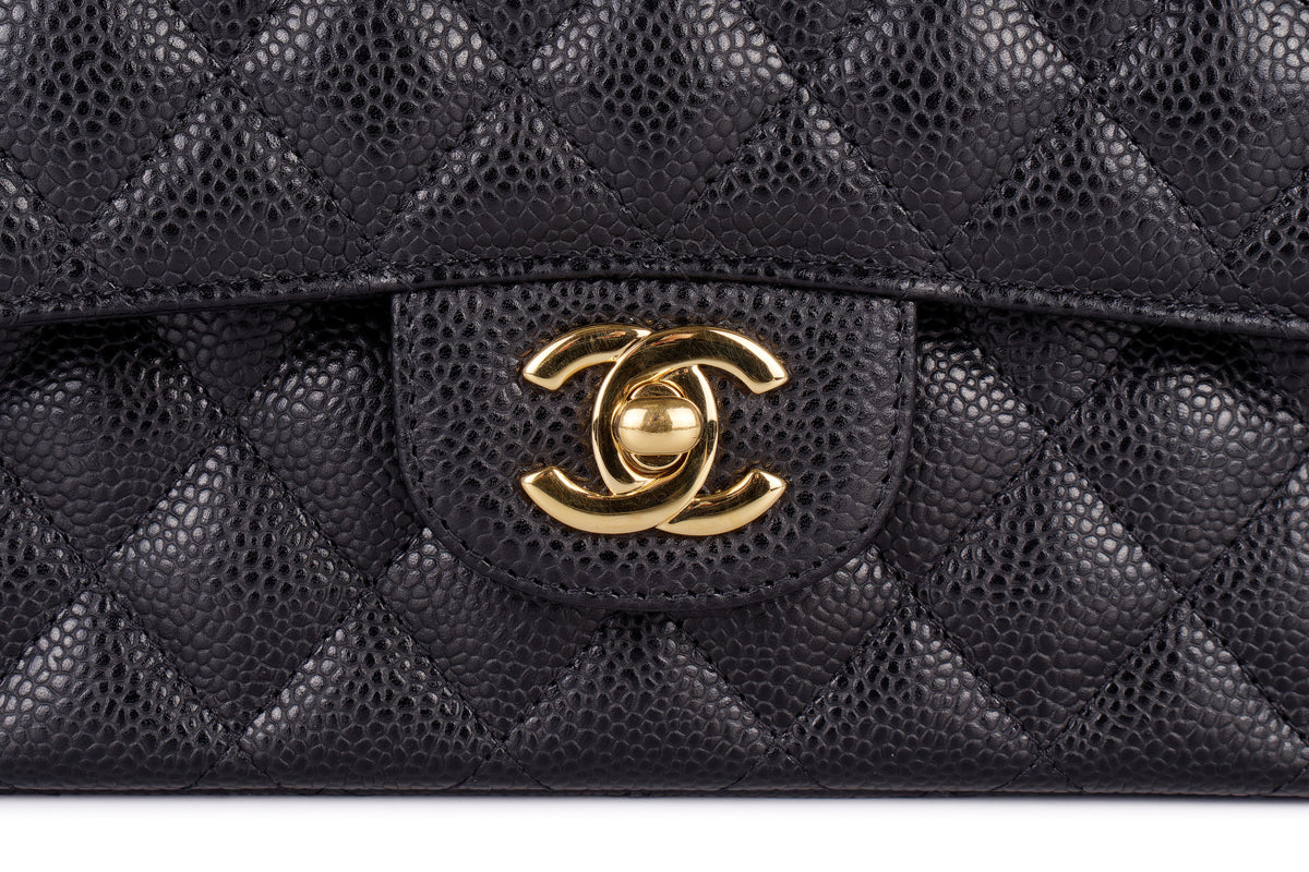 Chanel Medium Classic Flap Black Caviar Gold Hardware - view 7