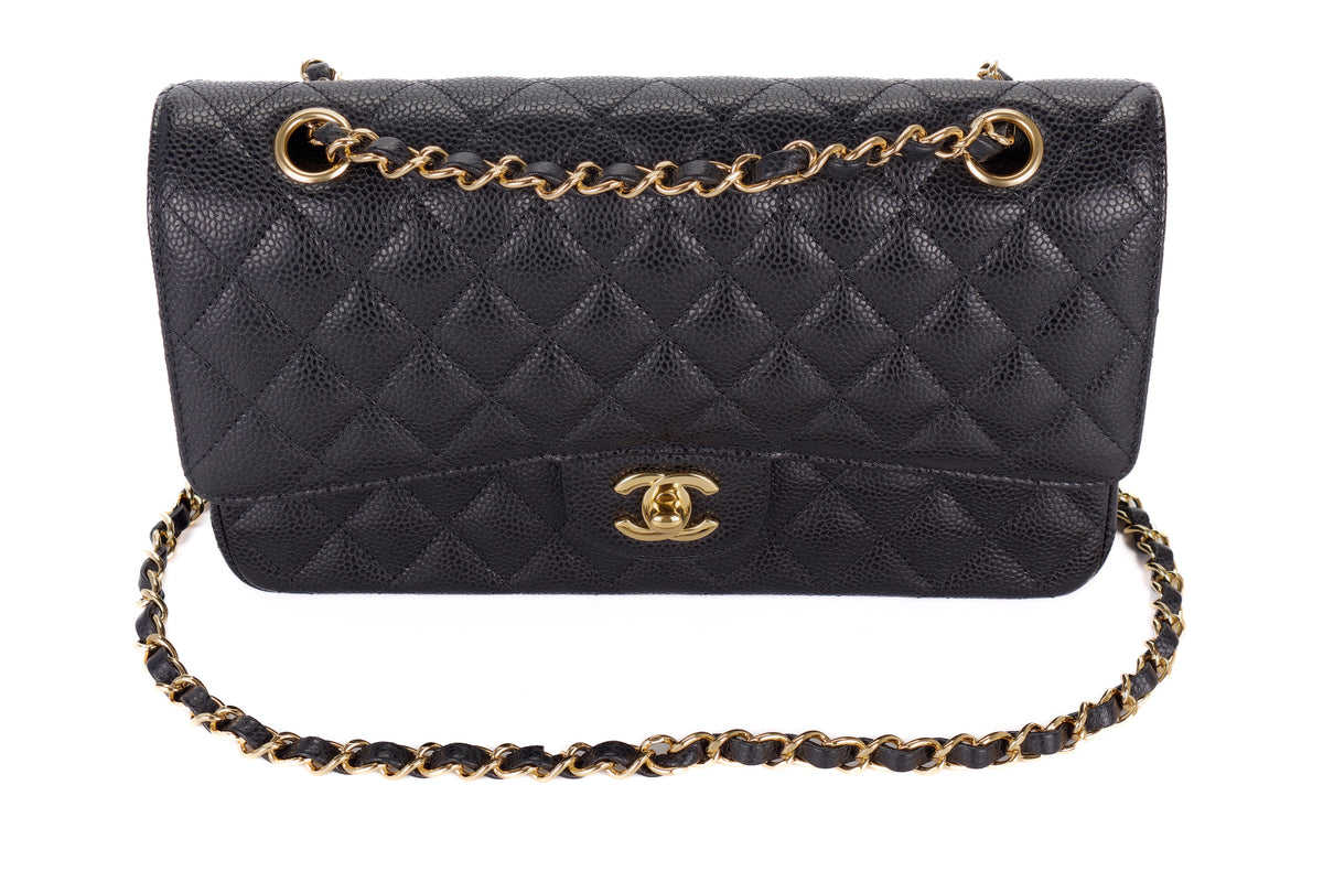 Chanel Medium Classic Flap Black Caviar Gold Hardware - view 8