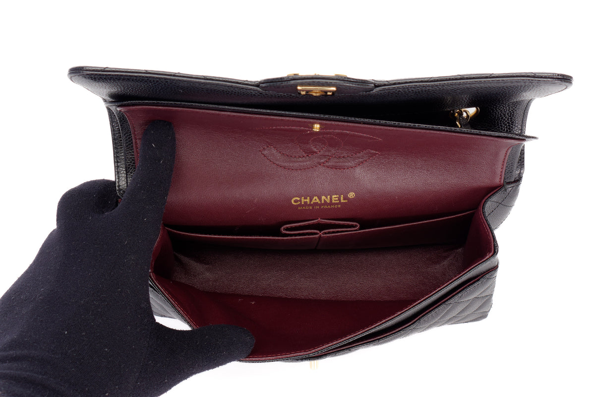 Chanel Medium Classic Flap Black Caviar Gold Hardware - view 10