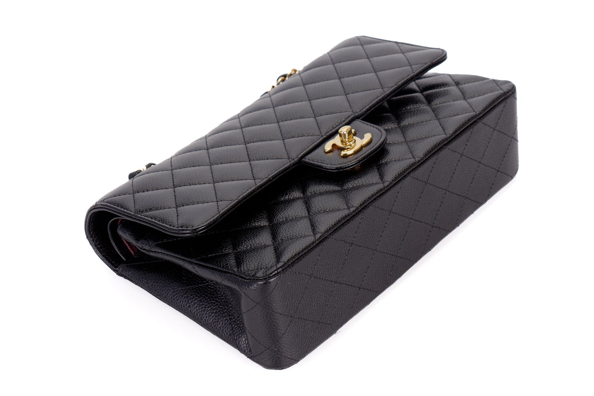 Chanel Medium Classic Flap Black Caviar Gold Hardware - view 11