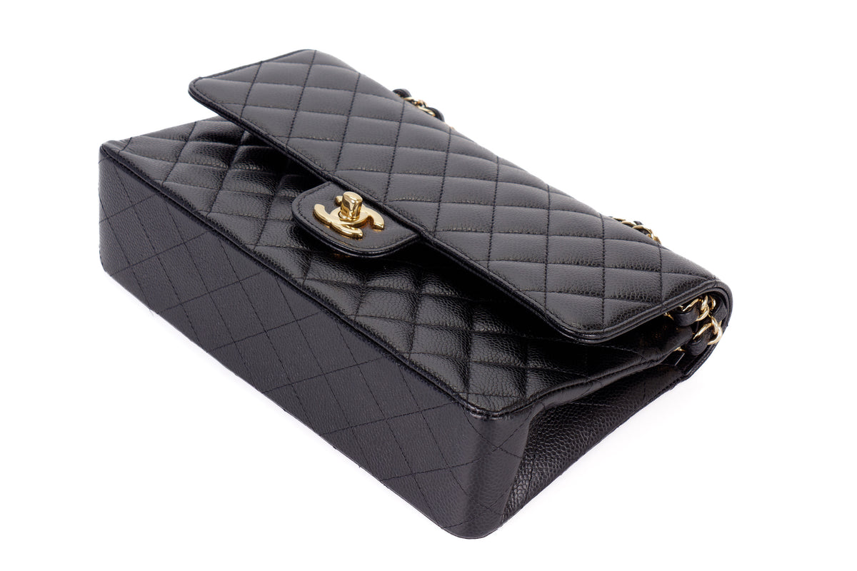 Chanel Medium Classic Flap Black Caviar Gold Hardware - view 12