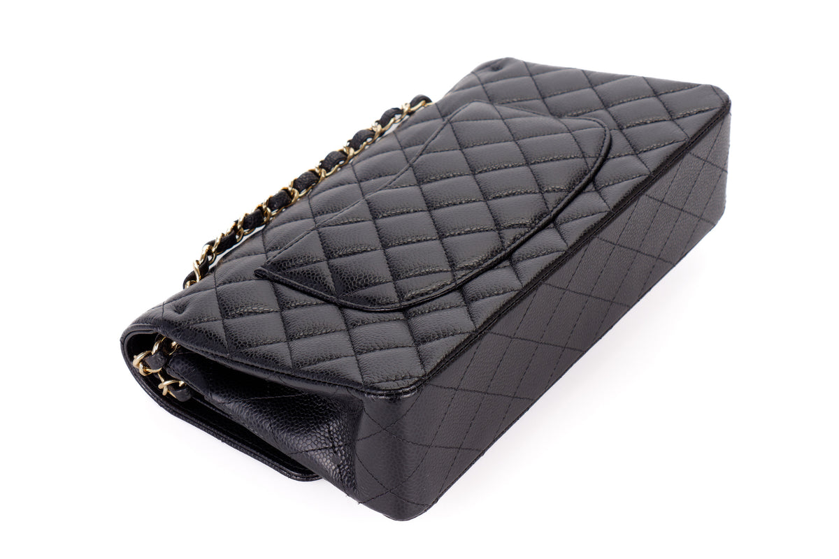 Chanel Medium Classic Flap Black Caviar Gold Hardware - view 13