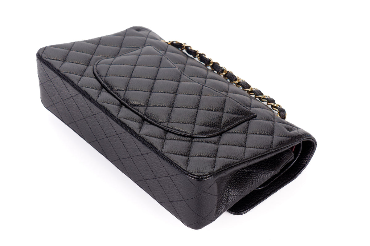 Chanel Medium Classic Flap Black Caviar Gold Hardware - view 14