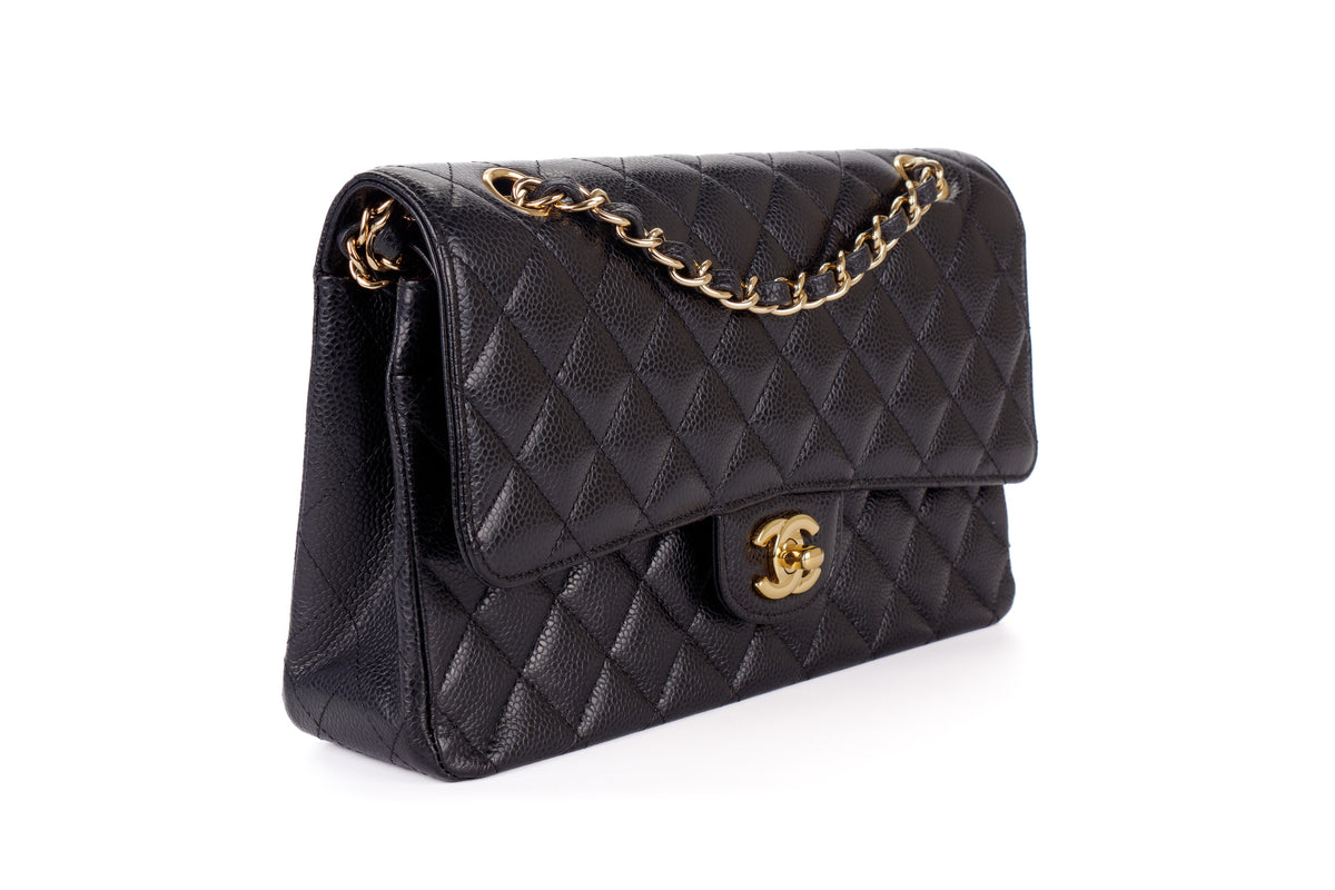 Chanel Medium Classic Flap Black Caviar Gold Hardware - view 2