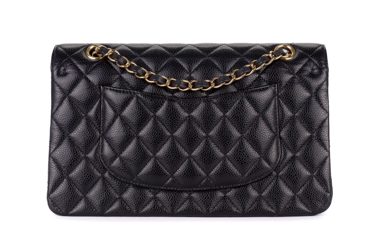 Chanel Medium Classic Flap Black Caviar Gold Hardware - view 3