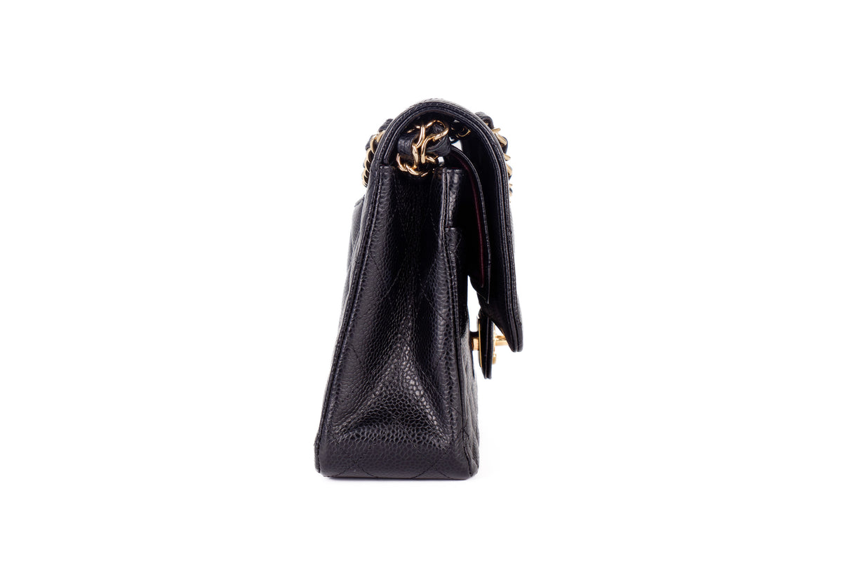 Chanel Medium Classic Flap Black Caviar Gold Hardware - view 5