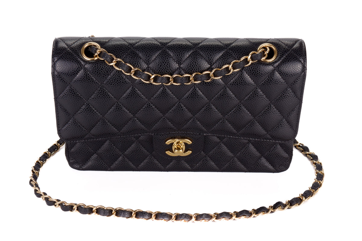 Chanel Medium Classic Flap Black Caviar Gold Hardware - view 7