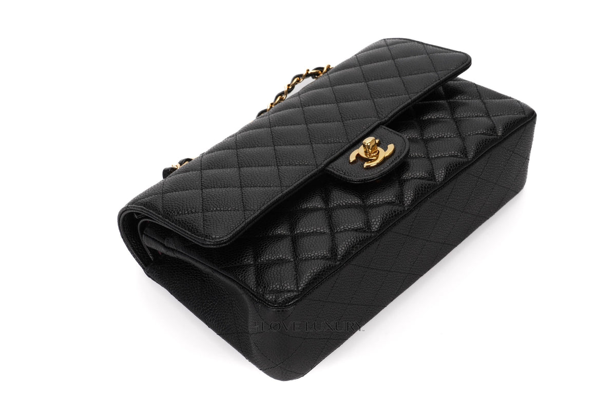 Chanel Medium Classic Flap Black 28 Caviar Gold Hardware - view 12