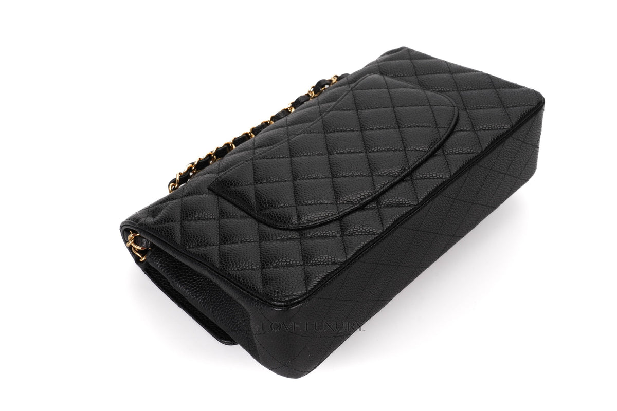 Chanel Medium Classic Flap Black 28 Caviar Gold Hardware - view 14