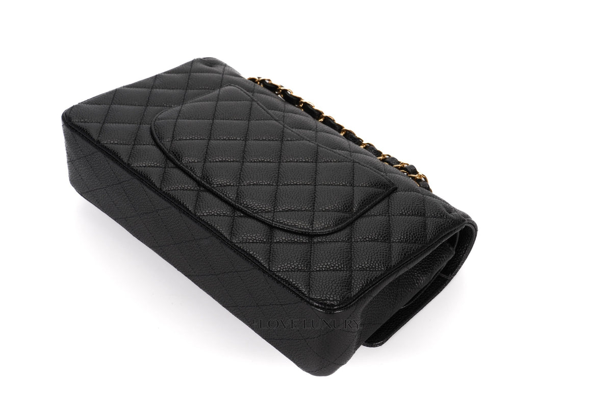 Chanel Medium Classic Flap Black 28 Caviar Gold Hardware - view 15