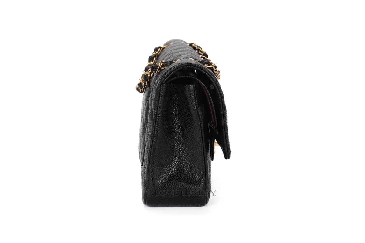 Chanel Medium Classic Flap Black 28 Caviar Gold Hardware - view 5