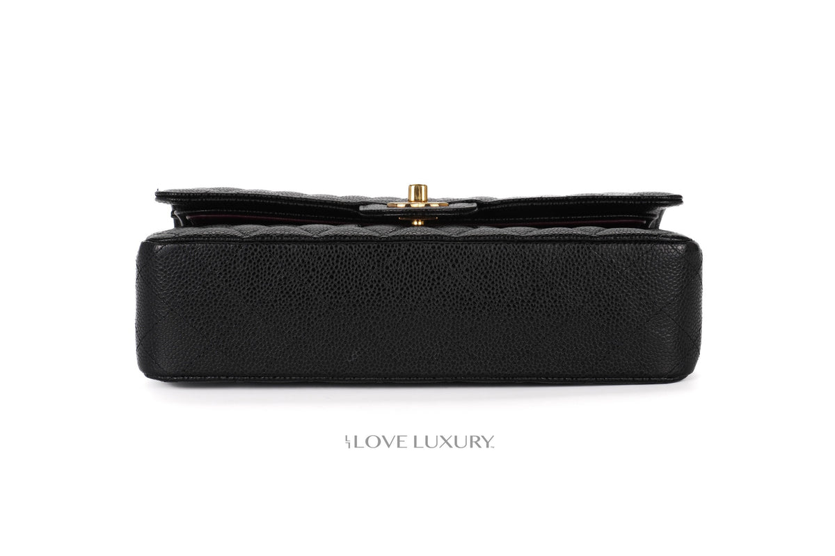 Chanel Medium Classic Flap Black 28 Caviar Gold Hardware - view 6