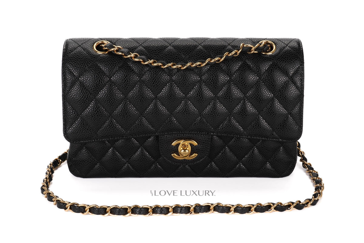 Chanel Medium Classic Flap Black 28 Caviar Gold Hardware - view 8