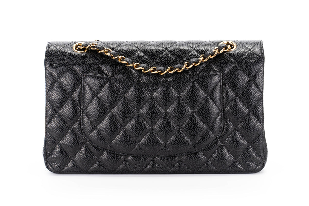 Chanel Medium Classic Flap Black Caviar Gold Hardware - view 3