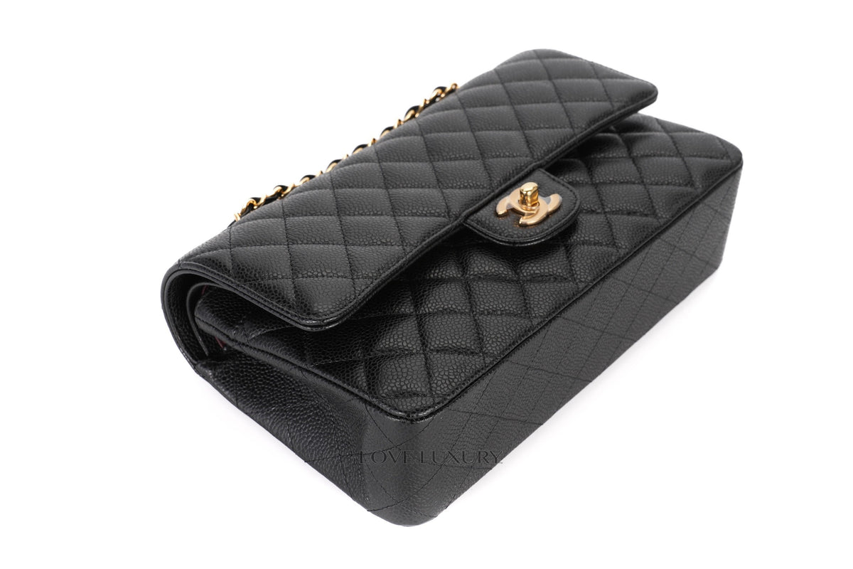 Chanel Medium Classic Flap Black 30 Caviar Gold Hardware - view 12