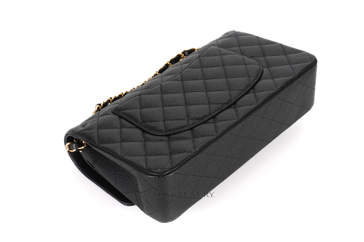 Chanel Medium Classic Flap Black 30 Caviar Gold Hardware - view 14