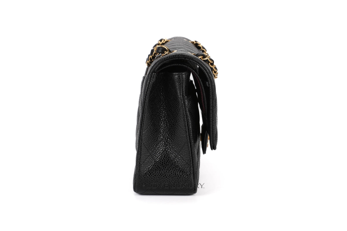 Chanel Medium Classic Flap Black 30 Caviar Gold Hardware - view 5
