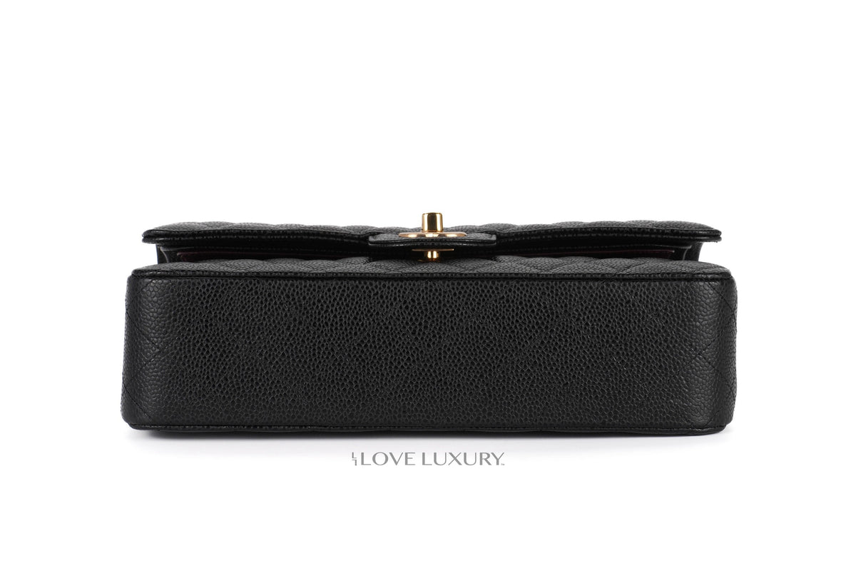 Chanel Medium Classic Flap Black 30 Caviar Gold Hardware - view 6