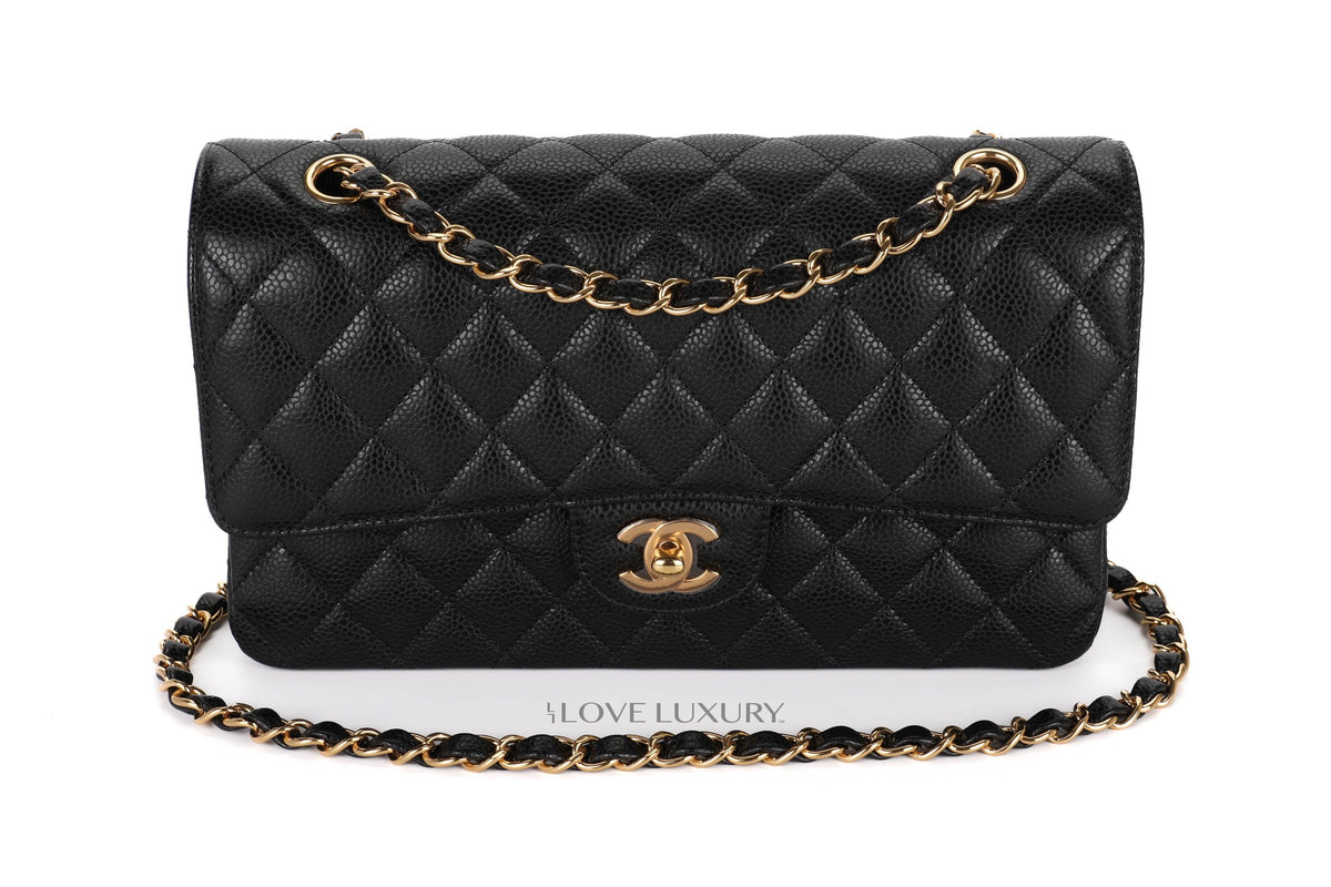 Chanel Medium Classic Flap Black 30 Caviar Gold Hardware - view 8